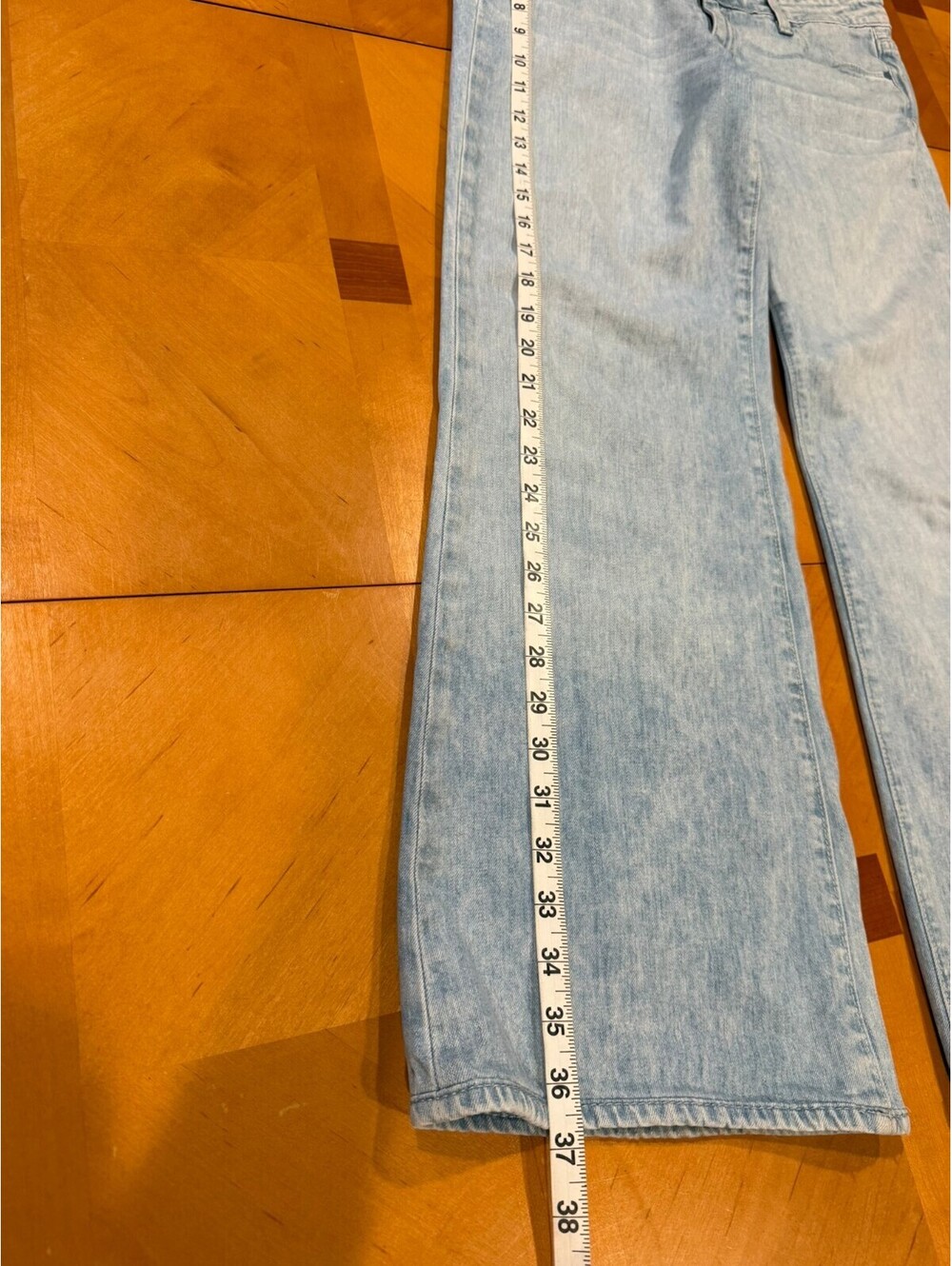 PAIGE Bentley Jeans Womens 29 Light Wash Wide Leg Trouser Stretch Denim 30x28 - Picture 5 of 10